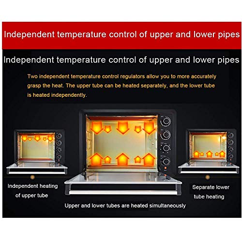 XLAHD Mini Cocina con Horno, Horno Doble de 60 l, Perilla, fácil de operar, Ahorra Tiempo y energía, el Control de Temperatura Independiente de Las tuberías Superior e Inferior es un Buen ayudante