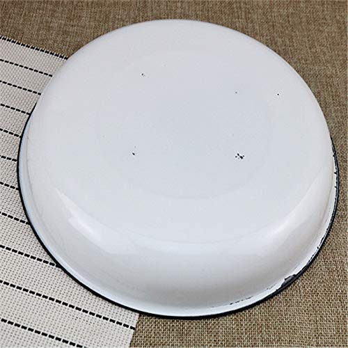 XQJDD Esmalte Esmalte Plato Hondo Plato de Masa hervida Plato de Hierro Plato clásico Plato de Pollo 24cm