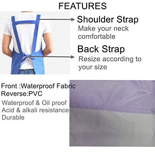 XT Delantal Impermeable 45 Pulgadas para lavaplatos, café, Trabajo de Laboratorio, Carnicero, Aseo de Perros, Limpieza de Peces, proyectos, plástico Industrial Resistente a los químicos