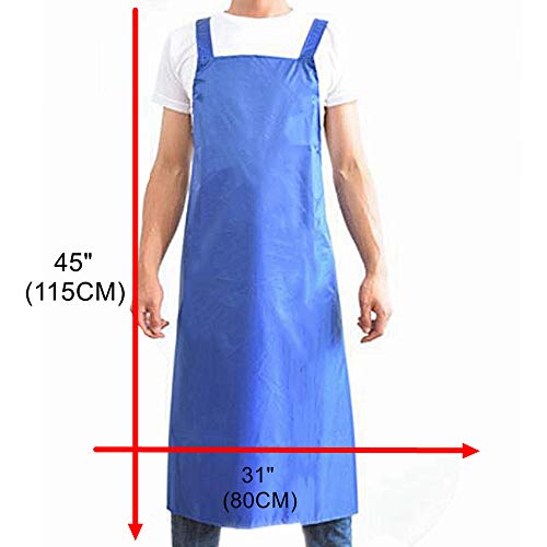 XT Delantal Impermeable 45 Pulgadas para lavaplatos, café, Trabajo de Laboratorio, Carnicero, Aseo de Perros, Limpieza de Peces, proyectos, plástico Industrial Resistente a los químicos