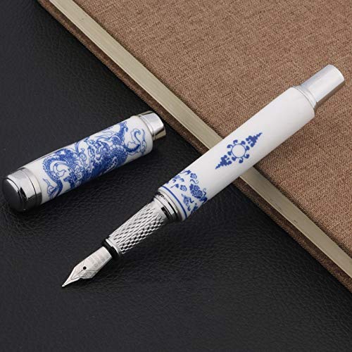 XXYHYQHJD Pluma 1pcs de cerámica Azul y Blanco de Porcelana China Pintura Técnica del plumín de la Pluma (Color : Blue Dragon, Size : Gratis)