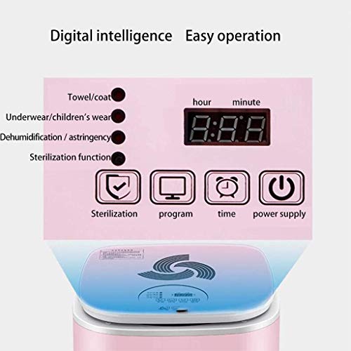 YANG Secador Eléctrico 820 W Secador de Esterilización Silencioso de Secado Rápido de Gran Capacidad Triple Desinfección Mini Secador Cilíndrico Toque Inteligente,Pink