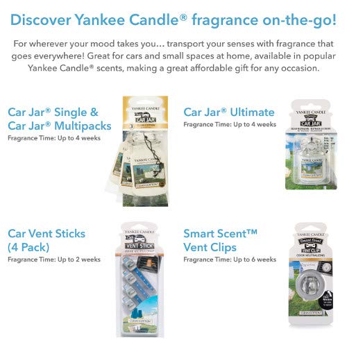 Yankee Candle ambientador para Coche en Barra para Las Rejillas de ventilación, Pastel de Vainilla, Amarillo, Paquete de 4