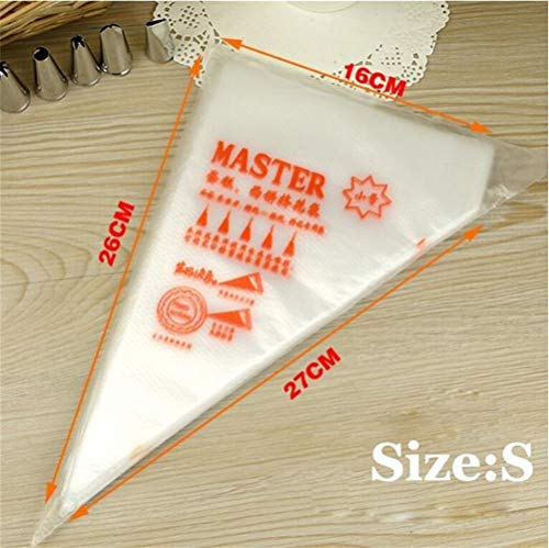 Ybqy Herramientas 100pcs de la categoría alimenticia de plástico desechable de tuberías Manga pastelera de Boquilla Pasta de azúcar Que adorna extremidades de los Pasteles de la Magdalena