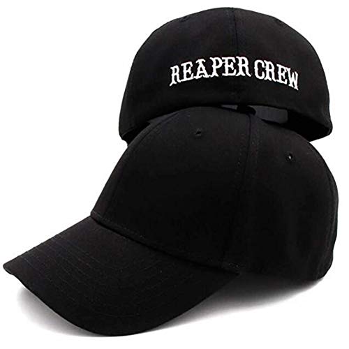 Yiyu Sombreros Negros Hijos de la anarquía de la Gorra de béisbol Reaper Crew Hombres de Las Mujeres Bordado Hip Hop Letras Sombrero Sombrero for los Hombres x (Color : Black)