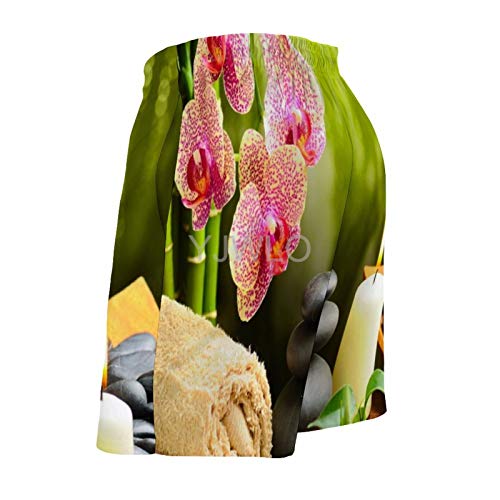 YJWLO Relajante Spa Yoga Vela Pantalones de playa de secado rápido Pantalones cortos de gimnasio para hombres