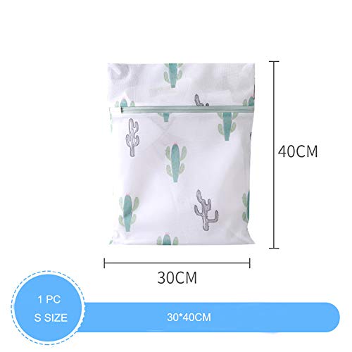 YKULEW 30 x 40 cm impresión lavado bolsa protectora engrosamiento malla lavandería bolsas cremallera lavado bolsa malla lavadora ropa interior ropa ropa interior calcetines calcetines, tamaño S
