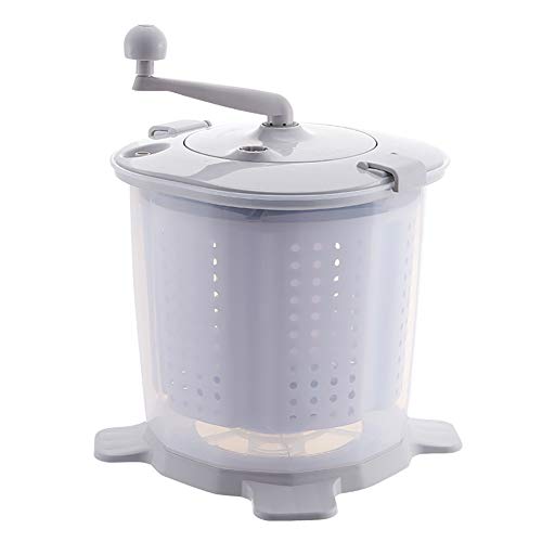 YMQUU Mini Lavadora y Secadora giratoria 2 en 1, con Capacidad para hasta 2 kg, Lavadora/Secadora Superior no eléctrica portátil de manivela para Acampar, caravanas-Grey