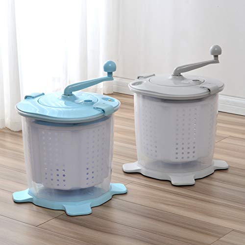 YMQUU Mini Lavadora y Secadora giratoria 2 en 1, con Capacidad para hasta 2 kg, Lavadora/Secadora Superior no eléctrica portátil de manivela para Acampar, caravanas-Grey