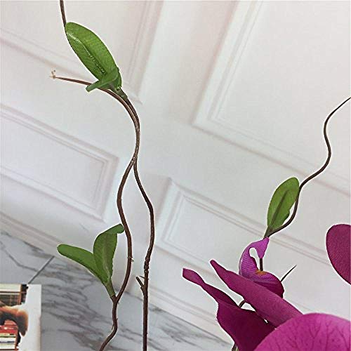 Ymwenj Flor Artificial Orquídeas De Seda Realistas Y Jarrones De Cerámica Decorativos Flores Artificiales Vivas Arreglan Plantas De Orquídeas En Maceta En Fucsia