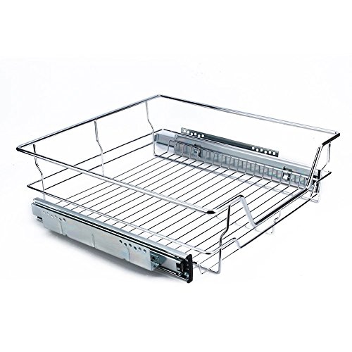 Yosoo Cestos Extraíbles para Mueble de Cocina on Guías Telescópicas, Cajón Telescópico con Superficie de Almacenamiento, Cesta de Cocina (L)