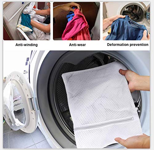 Youjia 2 PCS Bolsa Lavadora, Bolsas para Lavandería de Malla con Cremallera, 2 Tamaños para Ropa Interior, Camisetas, Pantalones, Sujetadores, Bolsas de la Colada para Proteger y Organizar Ropas