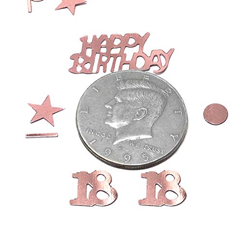 YouU Feliz Cumpleaños Fiesta Mesa Confeti -Twinkle Stars Foil Lentejuelas Metálicas Confetti First Baby Shower Birthday Nursery Party Sprinkles Confetti Decorations, 35g / 700pcs (Rose Gold/18 años)