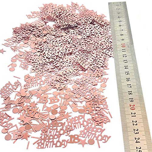 YouU Feliz Cumpleaños Fiesta Mesa Confeti -Twinkle Stars Foil Lentejuelas Metálicas Confetti First Baby Shower Birthday Nursery Party Sprinkles Confetti Decorations, 35g / 700pcs (Rose Gold/18 años)