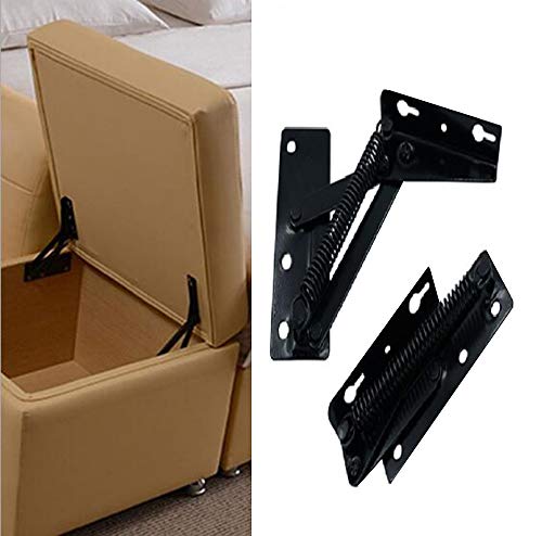 YUM 2 piezas de soporte de elevación plegable de 80 grados, la bisagra de resorte negro se usa ampliamente en el elevador de bisagras de sofá,