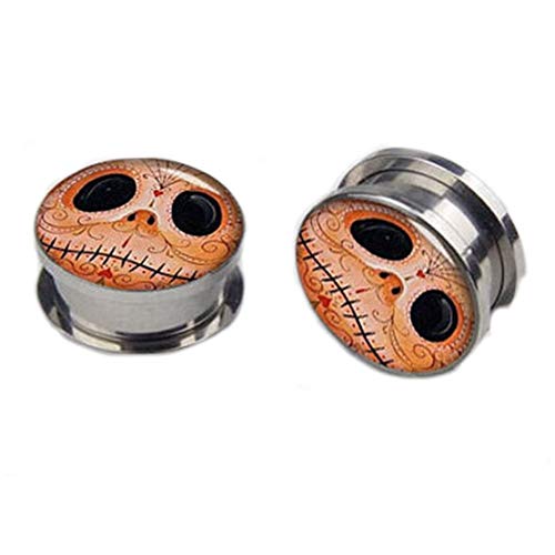 YUNGYE Par De Acero Inoxidable Naranja Jack Tornillos de Cierre Fit Oreja de Calibración túnel de la Carne del ampliador del oído (Metal Color : 5mm)
