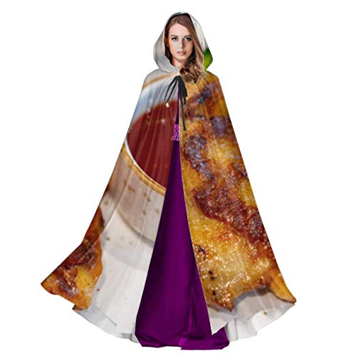 Yushg Alas y Especias de Pollo asado Capa con Capucha para Hombre Capa para Hombre con Capucha 59 Pulgadas para Navidad Disfraces de Halloween Cosplay