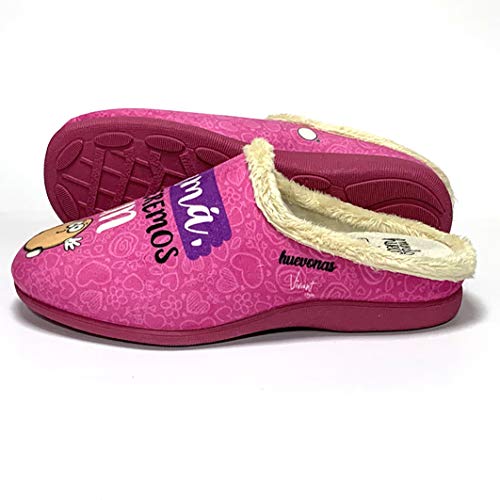 Zapatillas de casa Mamá te Queremos un Huevo Fucsia Talla 36