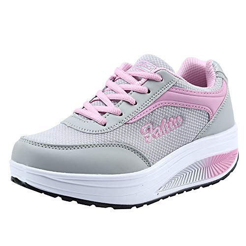 Zapatillas de Deportivos de Running para Mujer Gimnasia Ligero Sneakers,ZARLLE Moda Mujer Malla Zapatos de Aumento de Fondo Suave Zapatos de balanceo Zapatillas de Deporte