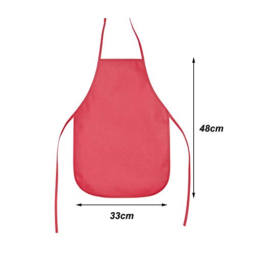 Zasiene Delantal Desechable 12 Piezas Delantales para niños Delantal Pintura Niños Delantales no-Tejidos Delantales Impermeable para Pintar para Cocina Barbacoa Pintar 33X48cm
