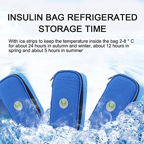 Zerodis - Estuche de Viaje para refrigerador de insulina, Organizador de diabéticos, Bolsa de refrigeración médica para Viajes al Aire Libre (Azul)