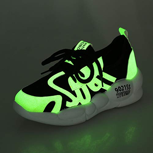 ZGF ICool Luminoso Mosca Tejido Zapatillas de Deporte otoño de Color a Juego bizcocho Zapatos Netos Zapatos de Mujer de Moda de Verano de Fondo Grueso,Verde,8.5