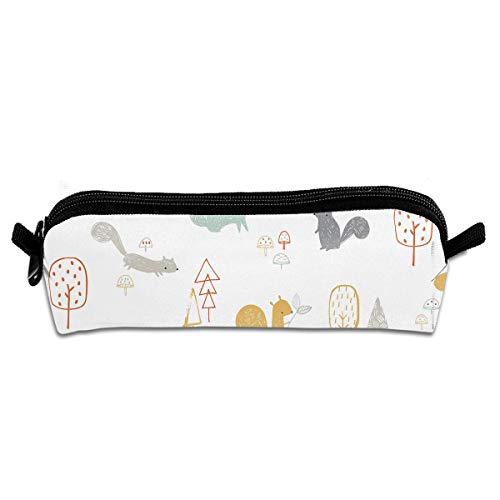 zhengchunleiX Estuche Squirrel Tree Zippered Estuche Cosmetic Makeup Bags for Colored Watercolor Pencils