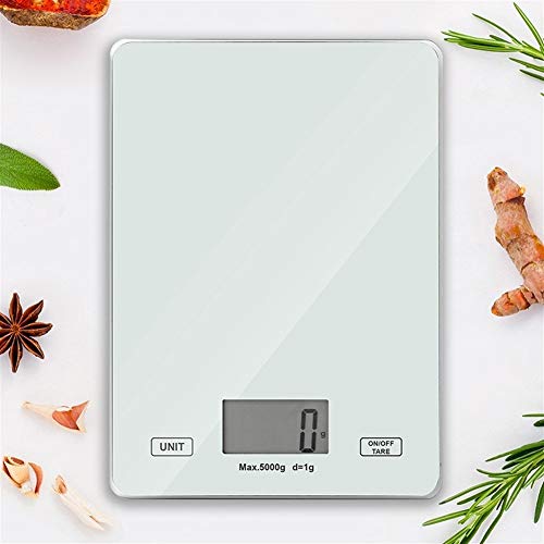 ZHNA Básculas de Cocina Hogar Mini balanza de Cocina, Torta cocida Pesada gram Escala Square, 5kg balanza de Cocina / 1g