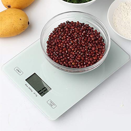 ZHNA Básculas de Cocina Hogar Mini balanza de Cocina, Torta cocida Pesada gram Escala Square, 5kg balanza de Cocina / 1g