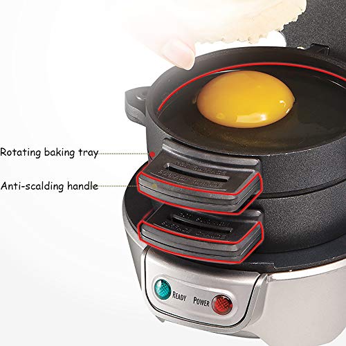 ZHUANFAFA Máquina para Hacer Hamburguesas con Sándwich De Hamburguesa Máquina De Panqueques De Calefacción A Doble Cara De 600 W 220 V / 110 V, Apagado Automático, A Prueba De Fugas, Fácil De Limpiar
