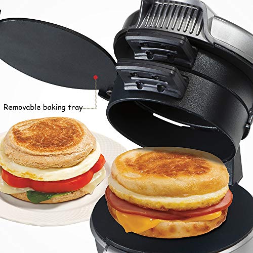 ZHUANFAFA Máquina para Hacer Hamburguesas con Sándwich De Hamburguesa Máquina De Panqueques De Calefacción A Doble Cara De 600 W 220 V / 110 V, Apagado Automático, A Prueba De Fugas, Fácil De Limpiar