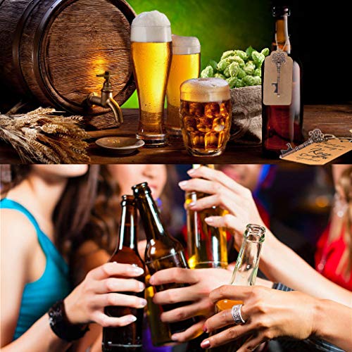 ZJW 50 Piezas Llaves Abridor de Botellas Favores de la Boda Llave del abridor de Cerveza, Etiqueta de Regalo de Papel Kraft de cartón DIY con Hilo de Yute Natural, Suministros de Barra de Banquete