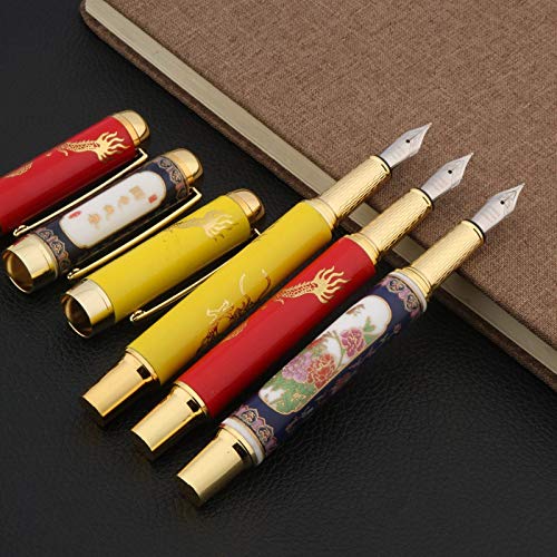 Z.L.FFLZ Pluma de la Escritura 1pcs de cerámica Azul y Blanco de Porcelana China Pintura Técnica del plumín de la Pluma (Color : Blossom and Riches, Size : Gratis)