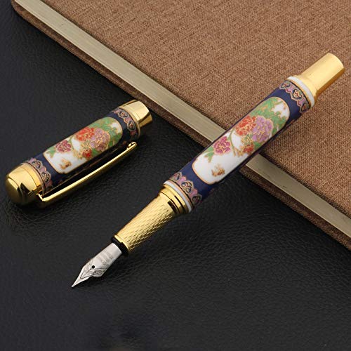 Z.L.FFLZ Pluma de la Escritura 1pcs de cerámica Azul y Blanco de Porcelana China Pintura Técnica del plumín de la Pluma (Color : Blossom and Riches, Size : Gratis)