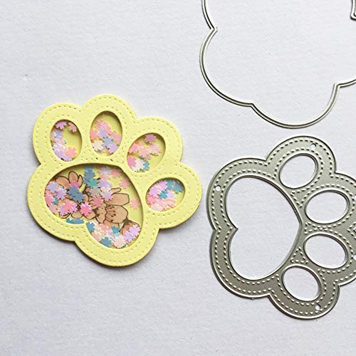 zmigrapddn Troqueles Cutting Dies,Diseño de huella de perro Troqueles de corte plantilla moldes para hacer álbumes de recortes Álbum Tarjeta de papel Artesanía, Metal