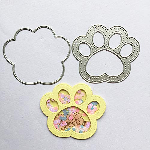 zmigrapddn Troqueles Cutting Dies,Diseño de huella de perro Troqueles de corte plantilla moldes para hacer álbumes de recortes Álbum Tarjeta de papel Artesanía, Metal