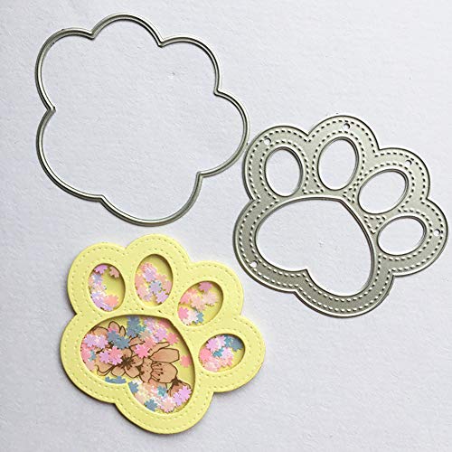 zmigrapddn Troqueles Cutting Dies,Diseño de huella de perro Troqueles de corte plantilla moldes para hacer álbumes de recortes Álbum Tarjeta de papel Artesanía, Metal