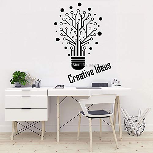 zqyjhkou Ideas Creativas Vinilo Tatuajes de Pared Bombilla Palabras Logo Decoración de Oficina Pegatinas de Pared para decoración del hogar Fondos de Pantalla extraíbles 42x60cm