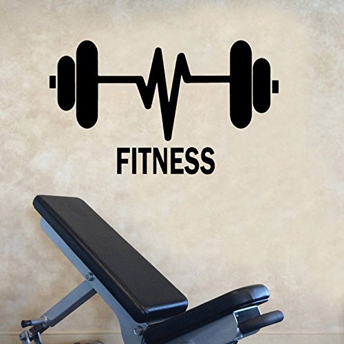 zqyjhkou Levantamiento de Pesas Barbells Fitness Gymnasium Gym Sport Vinyl Wall Sticker Decal Inicio 97x57cm