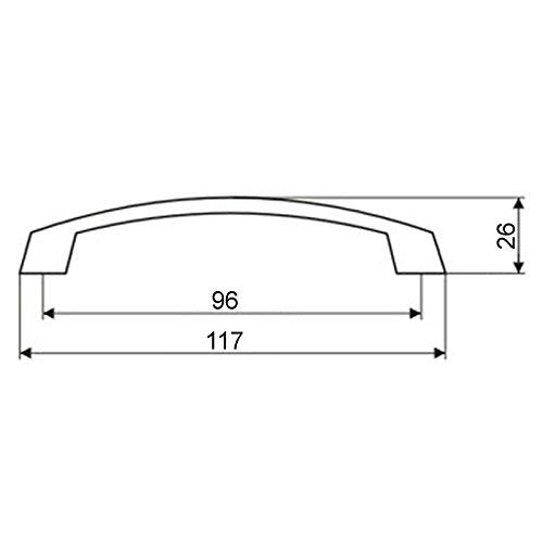 10 x SO-TECH® Tirador de Mueble THEA Acabado de Acero Inox Mate Distancia Agujero 96 mm Tirador de Cocina
