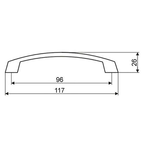 10 x SO-TECH® Tirador de Mueble THEA Acabado de Acero Inox Mate Distancia Agujero 96 mm Tirador de Cocina