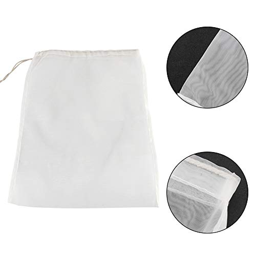 100 Mesh Food Grade Wine Filter Bag Reutilizable Home Brew Cerveza Fabricación Extra Fina Extracción Saco Mejor Filtrar Alimentos Tuerca Leche Necesidades Elaboración Cerveza(20x30cm)