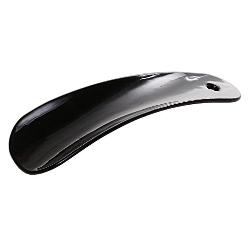 1pcs Calzador Acero Inoxidable De Herradura De Metal Profesional Shoespooner Cuerno - Negro, 10.6 * 3.5cm
