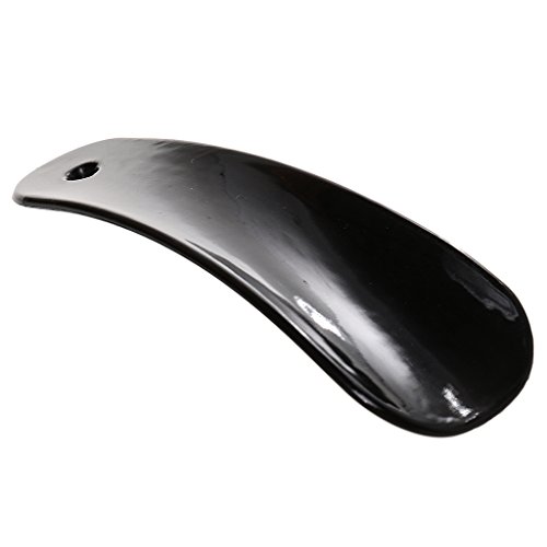 1pcs Calzador Acero Inoxidable De Herradura De Metal Profesional Shoespooner Cuerno - Negro, 10.6 * 3.5cm