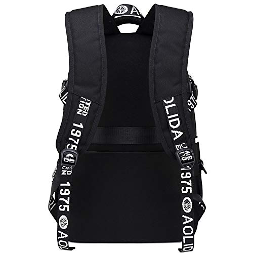 2020 Nuevo Chihiro Mochila Mochila Bookbag Ordenador portátil del Bolso de Escuela con el Puerto de Carga USB (Color : Black)
