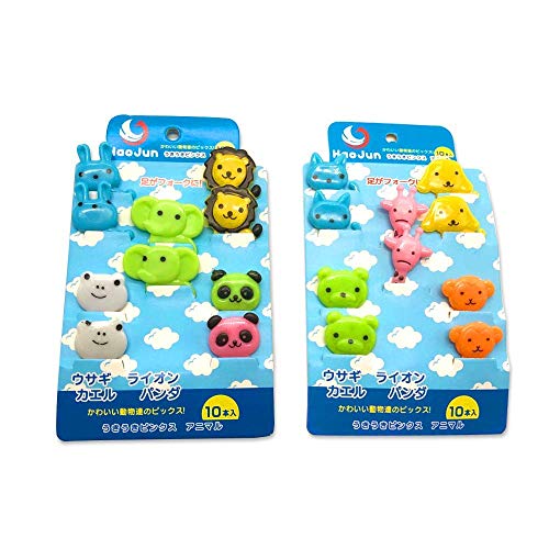 46 Piezas Postre de Fruta Palillo de Dientes Forks, Tenedor de Fruta de Niños de Historieta Linda Animales encantadores Selecciones de Frutas Tenedores para Niños Fiesta Bento Lunch Box