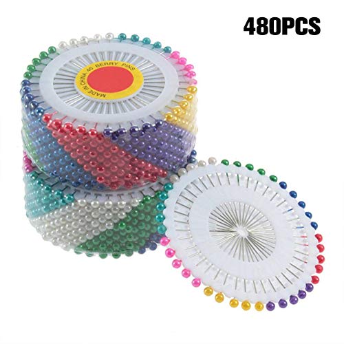 480 alfileres de cabeza de perla para costura de bodas, ramilletes floristas, herramientas de costura para mujeres, mini bolas, accesorios hechos a mano, multicolor