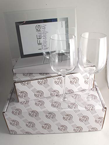 50 Aniversario Bodas de Oro Copas de Vino y la Foto Marco Set de Regalo