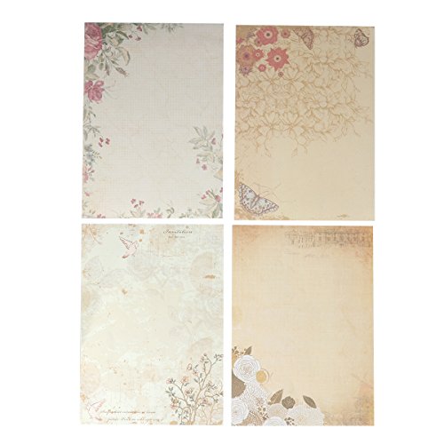 50 Hojas Papel de Carta Vintage Antiguo Escritura Escribir Papel Estilo Chino Papelería Vintage Papel