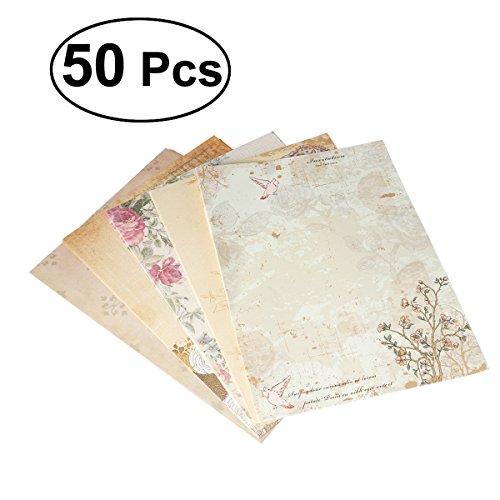 50 Hojas Papel de Carta Vintage Antiguo Escritura Escribir Papel Estilo Chino Papelería Vintage Papel